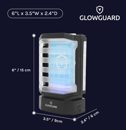 GlowGuard Cordless Flying Insect Trap | Traps Fruit Flies, Gnats, Moths, & Mosquitos | 1 Trap+ 4 Refills