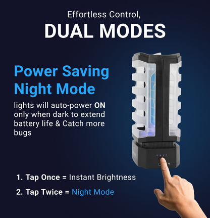 GlowGuard Cordless Flying Insect Trap | Traps Fruit Flies, Gnats, Moths, & Mosquitos | 1 Trap+ 4 Refills